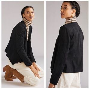 Anthropologie Hutch faux suede black blazer jacket